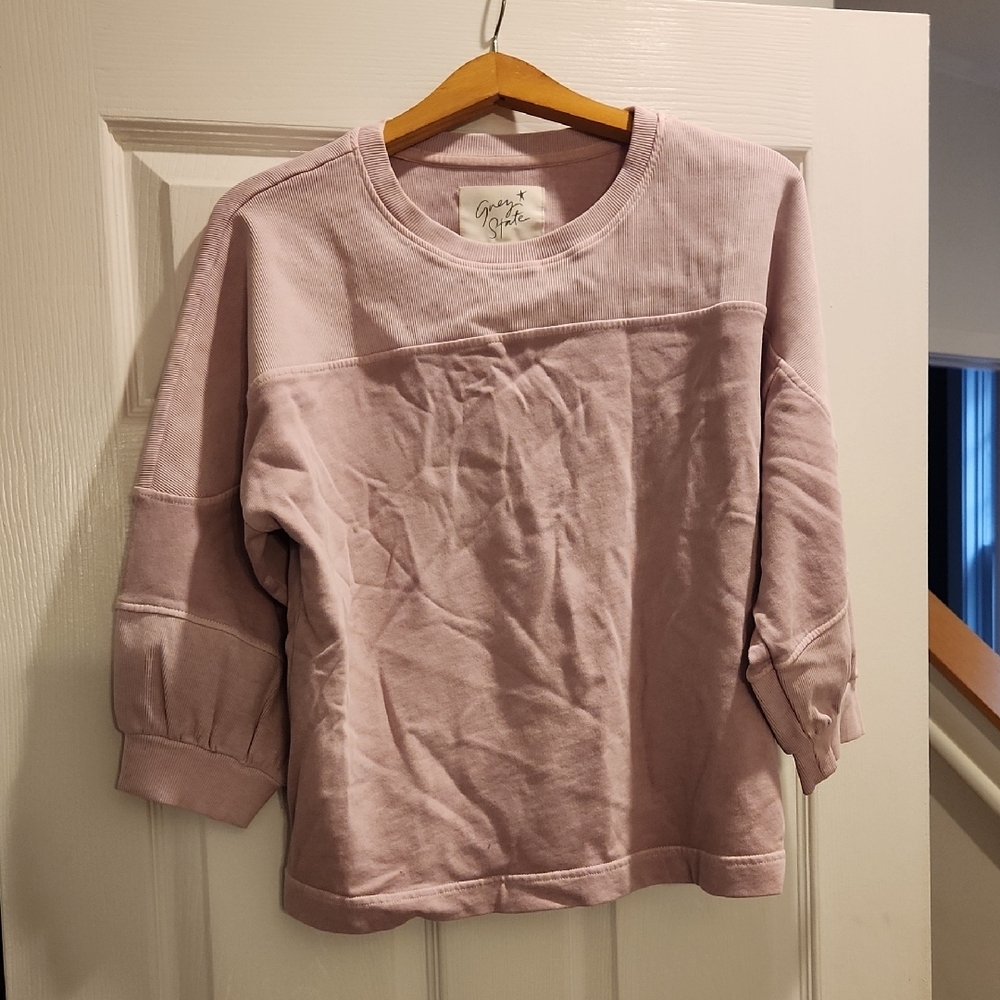 Grey State Blush Pink Crewneck Top
